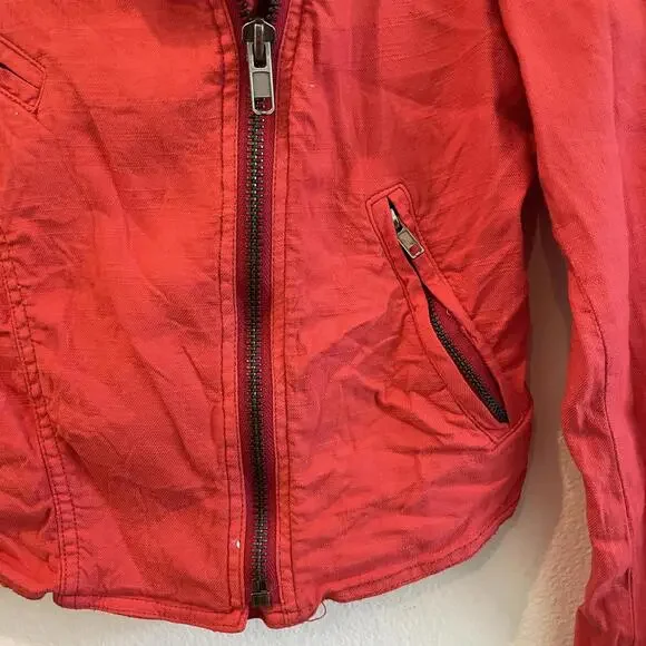 Free People Cropped Red Jacket - Size 8 - Picture 5 of 8